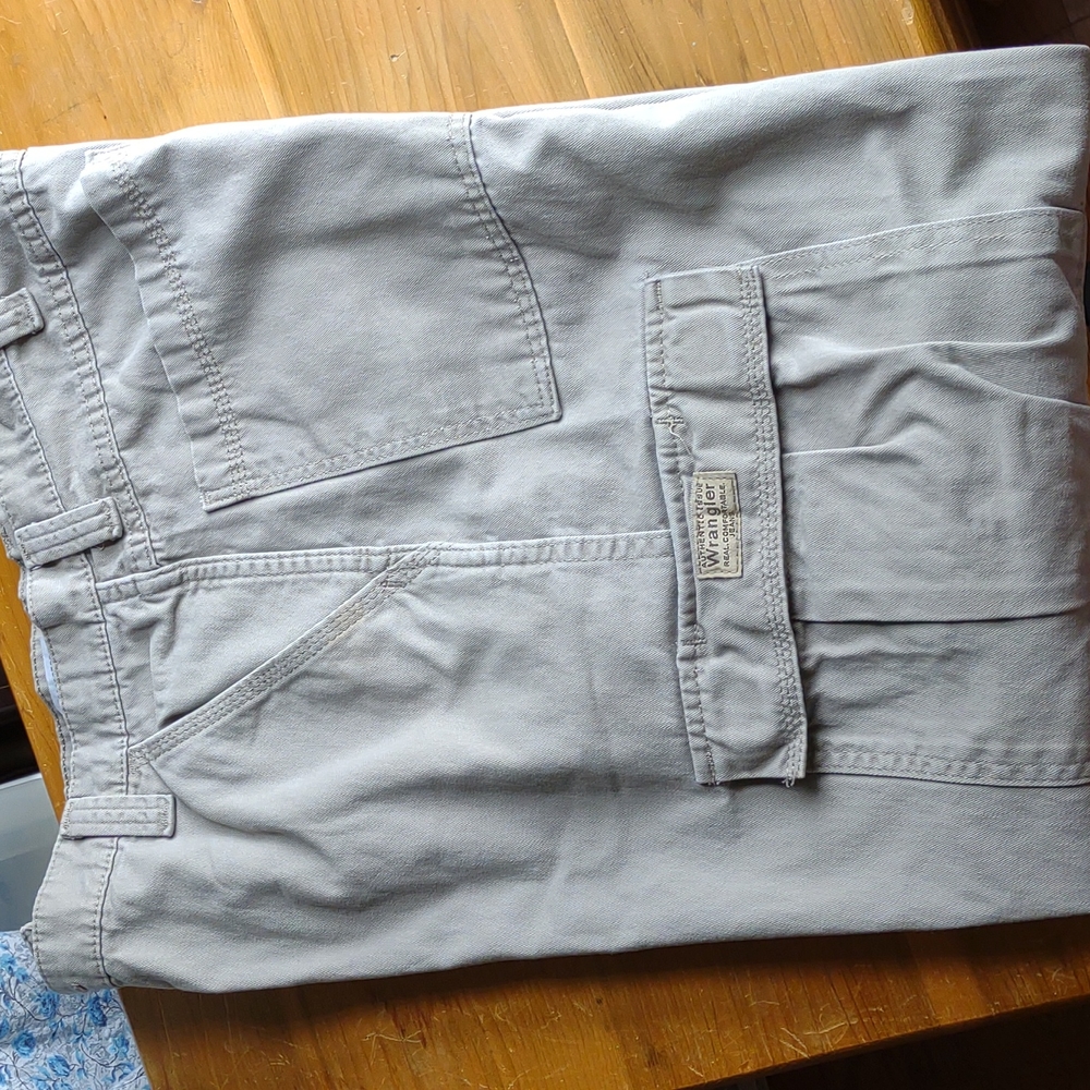 Stone Color Cotton Cargo Pants